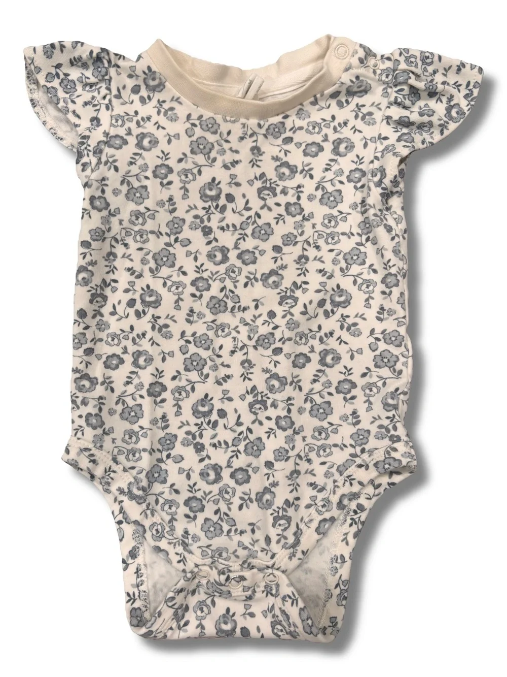 Colored Organics Baby 3-6 Months Pearl Petal Sleeve Bodysuit Girl Cotton Floral